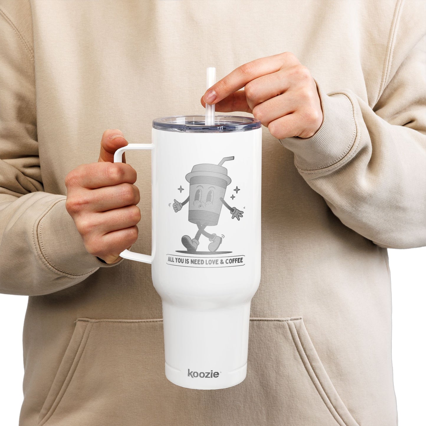 Engraved Insulated Tumbler, Travel Mug for Coffee Lovers