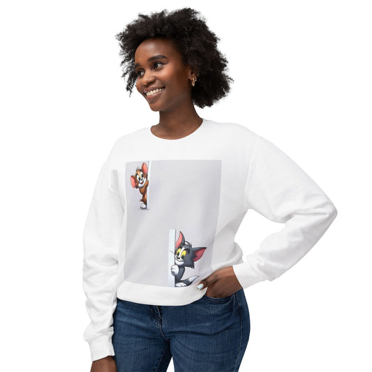 Tom and Jerry Unisex Lightweight Crewneck Sweatshirt