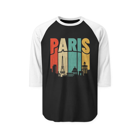 Paris Skyline Unisex Raglan Shirt